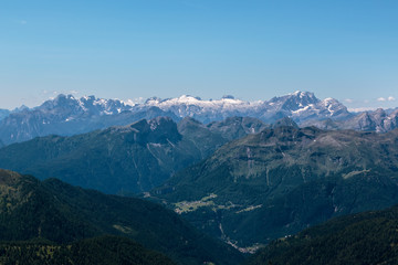 Panoramic View of Italian Dolomites Alps in Summer Time