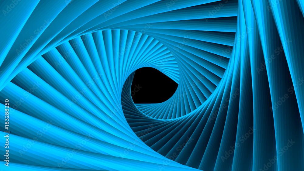 Poster triangle future space tunnel. a science fiction composition. 3d rendering