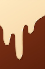 Melted Chocolate Syrup. Sweet Design. Vector illustration.