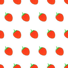 Seamless pattern from strawberry on white background of vector illustrations