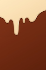 Melted Chocolate Syrup. Sweet Design. Vector illustration.