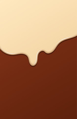 Melted Chocolate Syrup. Sweet Design. Vector illustration.