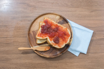 bread and strawberry jam