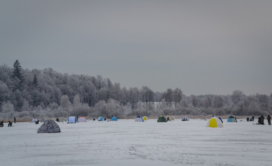 tent for winter fishing on the ice