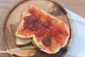 bread and strawberry jam