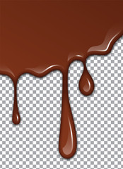 Melted Chocolate Syrup. Sweet Design. Vector illustration.