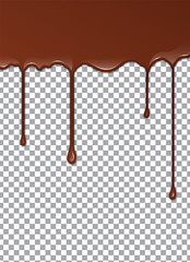 Melted Chocolate Syrup. Sweet Design. Vector illustration.
