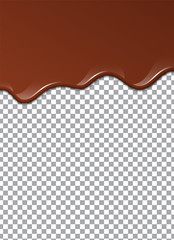 Melted Chocolate Syrup. Sweet Design. Vector illustration.