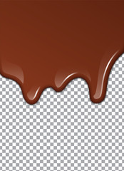 Melted Chocolate Syrup. Sweet Design. Vector illustration.