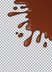 Melted Chocolate Syrup. Sweet Design. Vector illustration.
