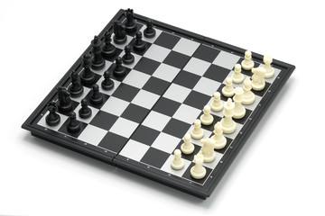 chessboard with a chess piece on the back Negotiating in business. as background business concept and strategy concept with copy space.