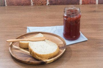 bread and strawberry jam