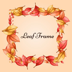 Yellow circle frame cartoon leaf.