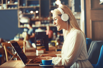 Business woman in coffee shop