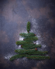 Christmas tree from a fir branches