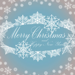 Greeting card with Merry Christmas. flat vector illustration