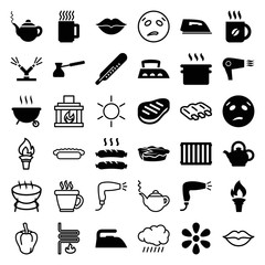 Set of 36 hot filled and outline icons