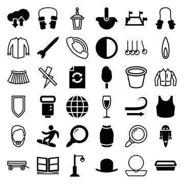 Set of 36 collection filled and outline icons
