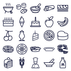 Set of 25 delicious outline icons