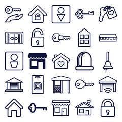 Set of 25 door outline icons