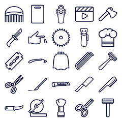 Set of 25 cut outline icons