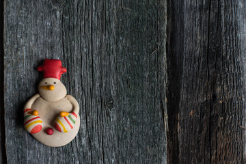 Christmas backgrounds, gingerbread, fir branches, snowman, Christmas tree