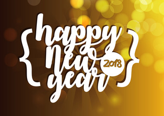 New Year 2018 white gold background with sparkling gold glitter surface. Special design template for holiday greetings, invitations, poster, banner calendar.