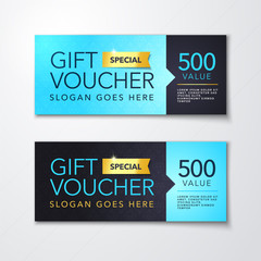 Vector illustration, gift voucher template with clean and modern premium pattern