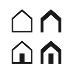 Simple home icons silhouettes design on white background