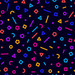 Colorful geometrical shapes, seamless background, vector illustration