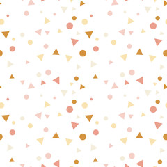 Party celebration confetti triangles and dots pattern.