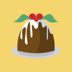 Simple Pudding Cake Vector Illustration