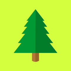 Simple Christmas Tree Cartoon Vector Illustration