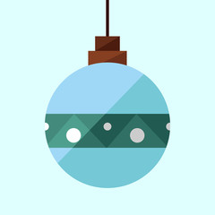 Light Blue Christmas Ball Decoration Vector Illustration