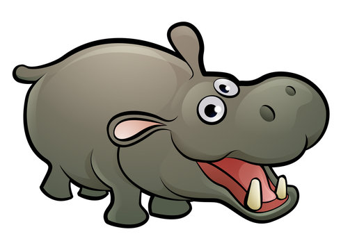 Hippo Safari Animals Cartoon Character