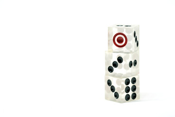 3 dice transparent on a white background