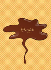 Melted Chocolate Syrup. Sweet Design. Vector illustration.