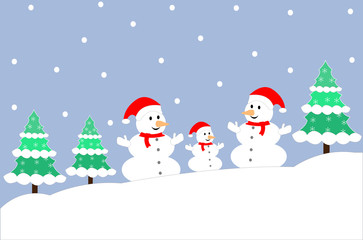Winter Snowman family background