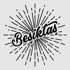 besiktas text typography sun circle retro vintage design