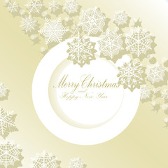 Greeting card with Merry Christmas. flat vector illustration