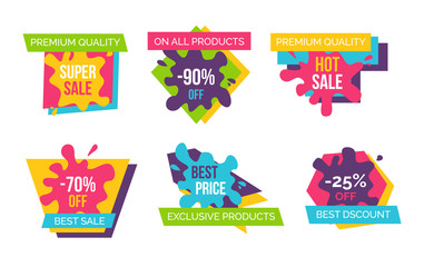 Price Labels Set Premium Best Super Sale Stickers