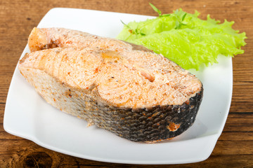 Steamed salmon