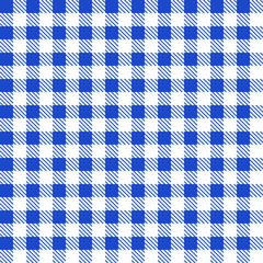 Blue checkered fabric. Vector illustration.