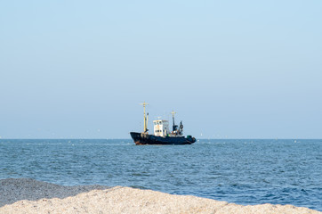 Fishing boat in the sea.
