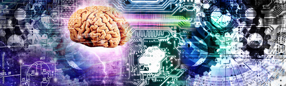 Canvas Prints cyber brain technology - Canvas Prints
