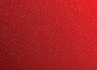 Christmas red background with Golden dots decorations and Gold glitters.
