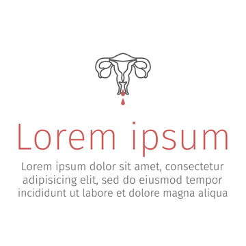 Abnormal Uterine Bleeding Line Icons. Vector Illustration.