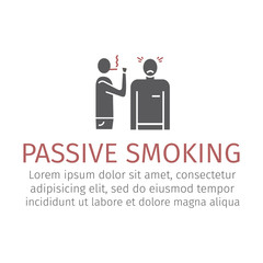 Passive smoking icon. Vector illustration