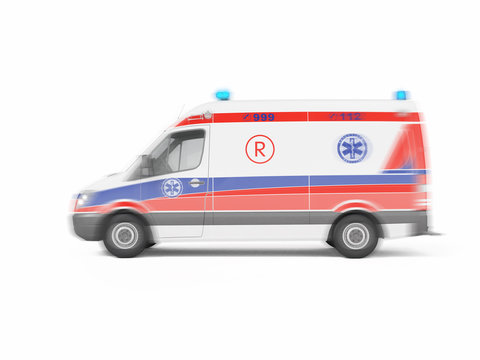 Ambulance emergency on a white background. 3D rendering