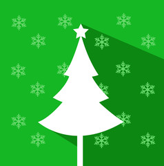 Abstract christmas tree vector illustration with colored background and snowflakes